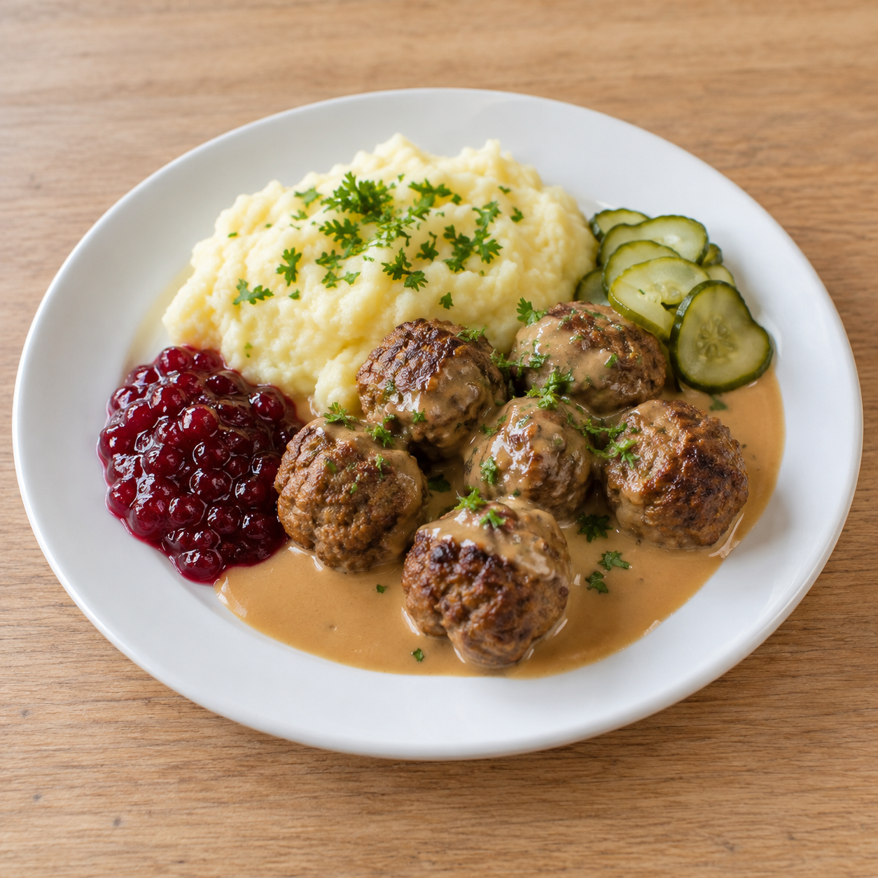 Köttbullar med potatismos och lingon