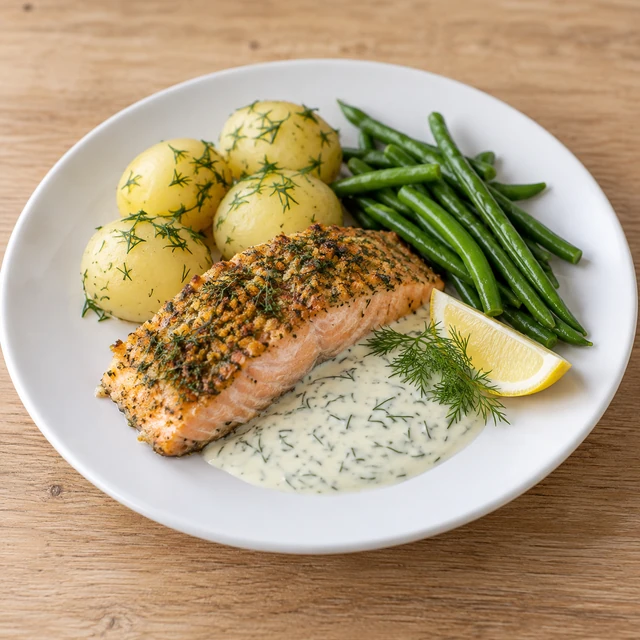 Lunchesset Nanis – Lax med potatis och dillsås