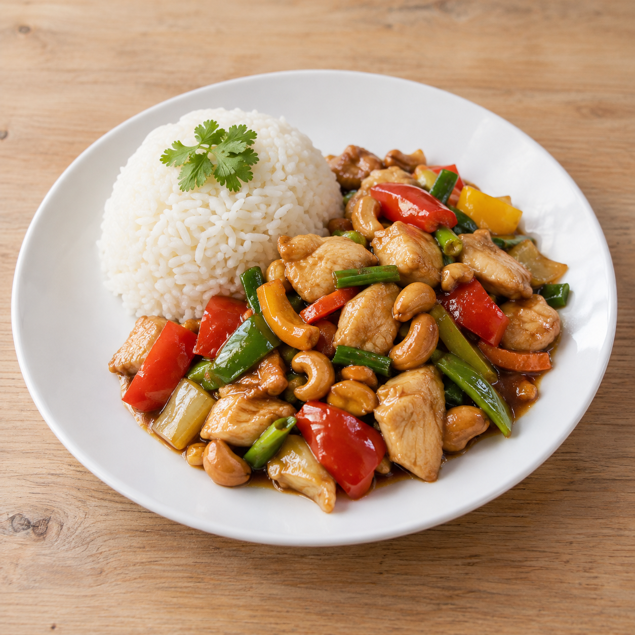 Thailändsk kycklingwok med jasminris